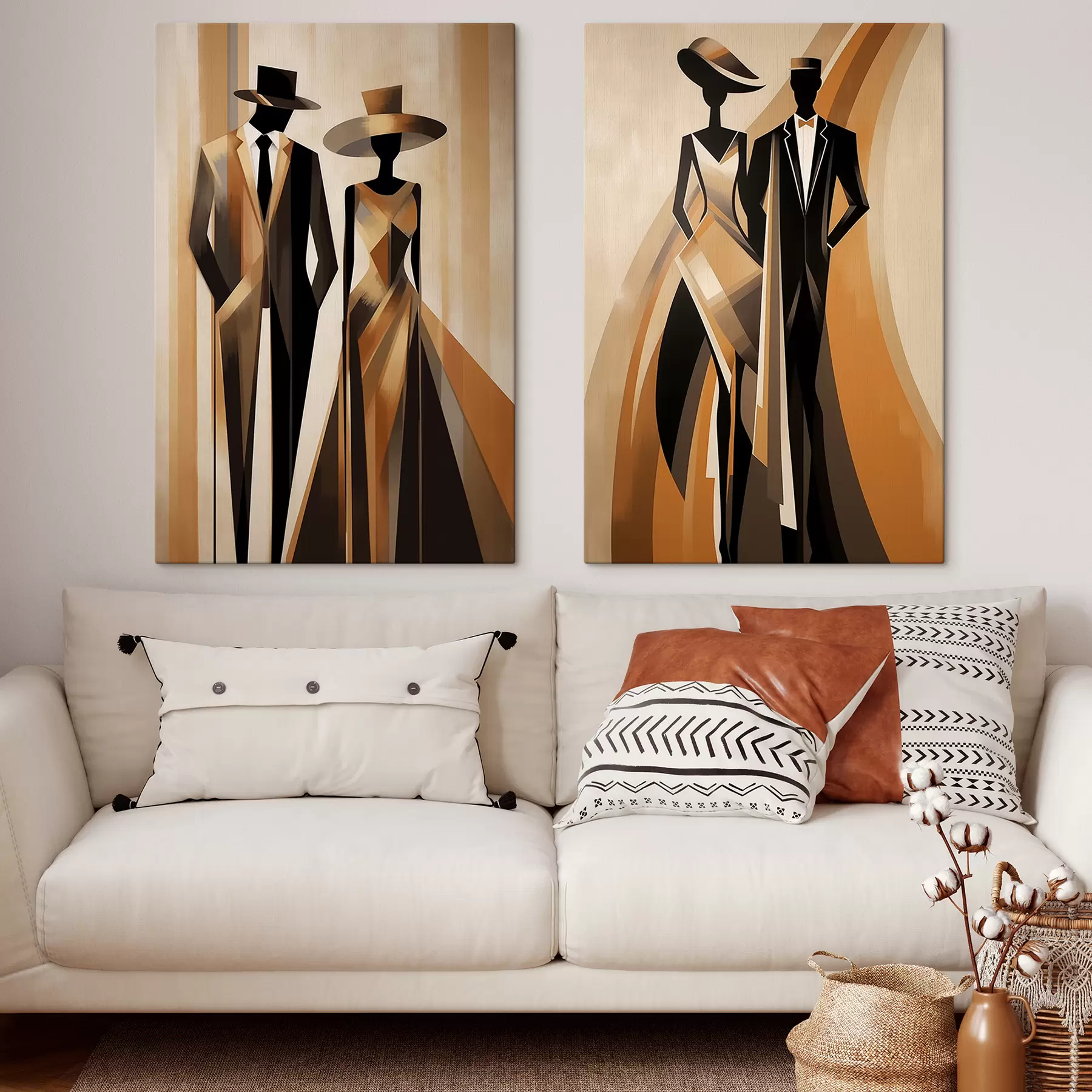  Peintures Couple abstrait m01200