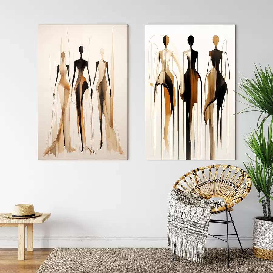  Peintures Silhouettes abstraites m01214