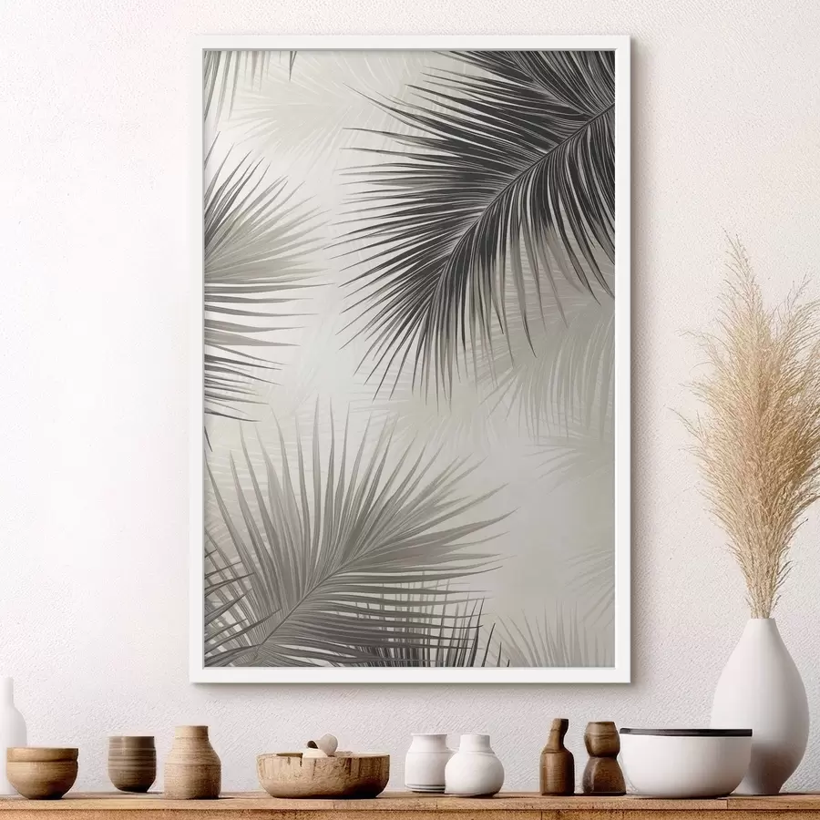 Papier peint photo Branches de palmier peintes f47505