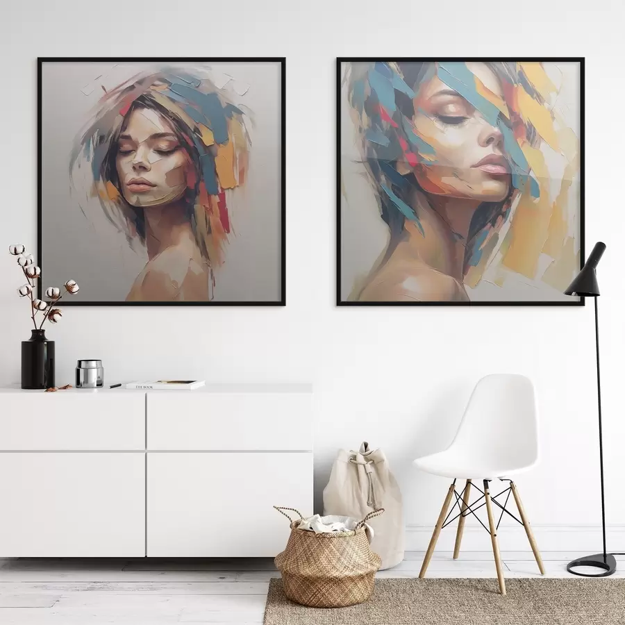 Papier peint photo Portrait abstrait d'une femme d01081