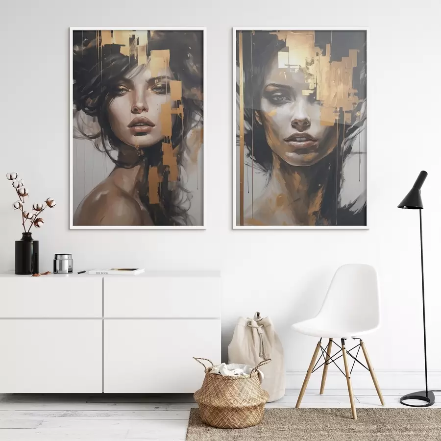 Papier peint photo Portrait abstrait d'une jeune fille d01082