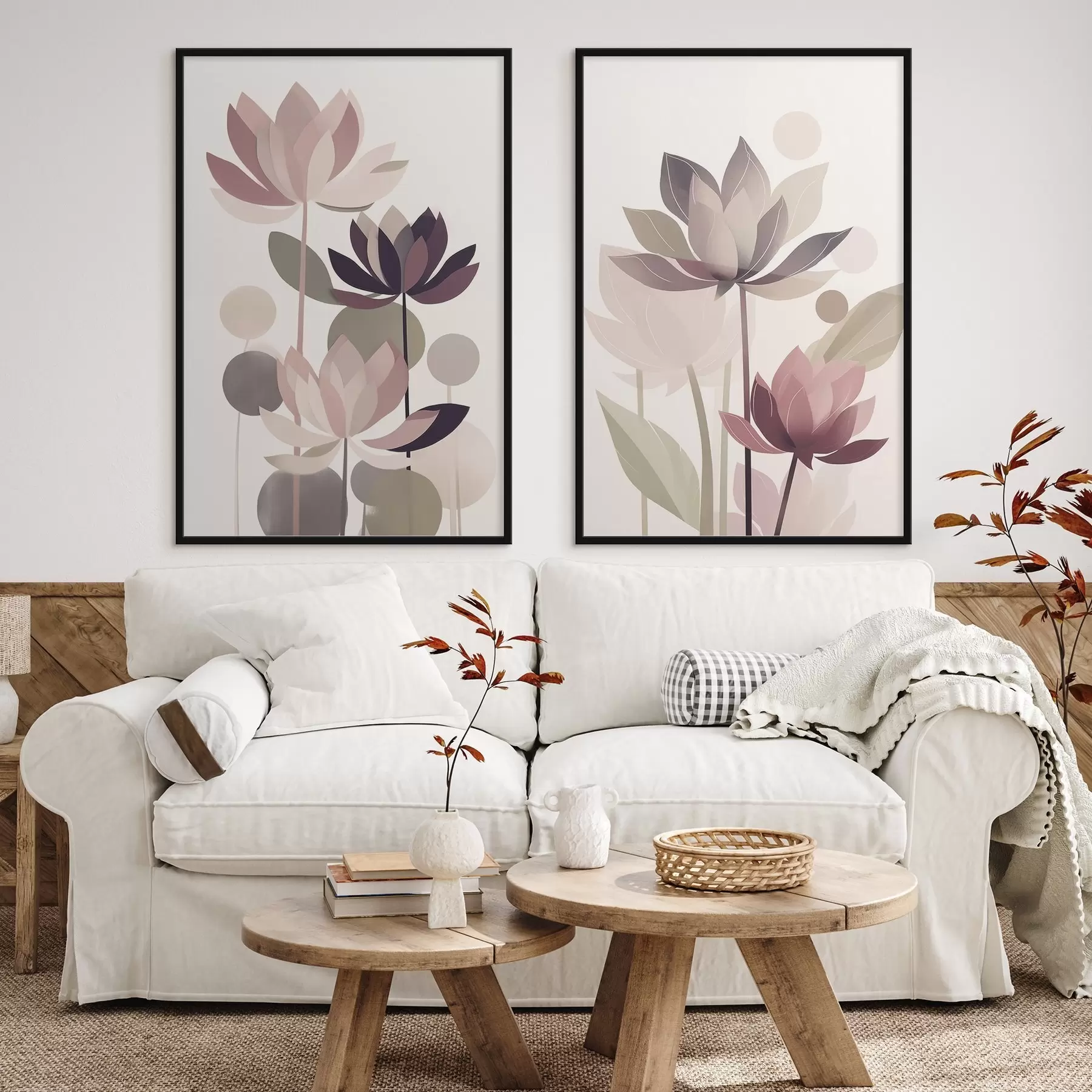 Papier peint photo Fleurs de lotus abstraites d01110