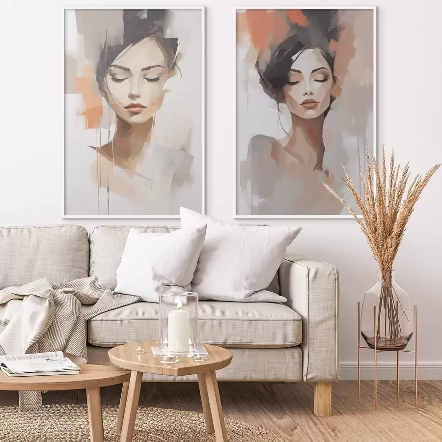 Papier peint photo Portrait abstrait d'une jeune fille d01159