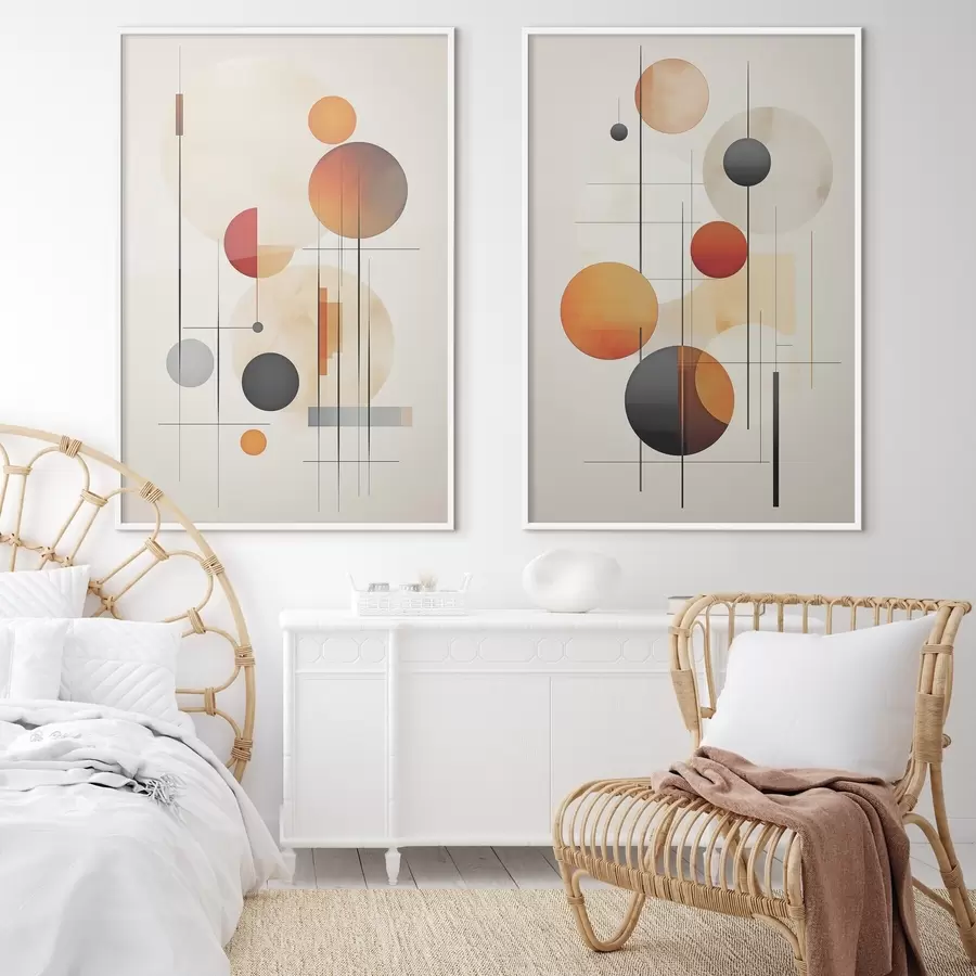 Papier peint photo Abstraction géométrique avec des sphères d01103