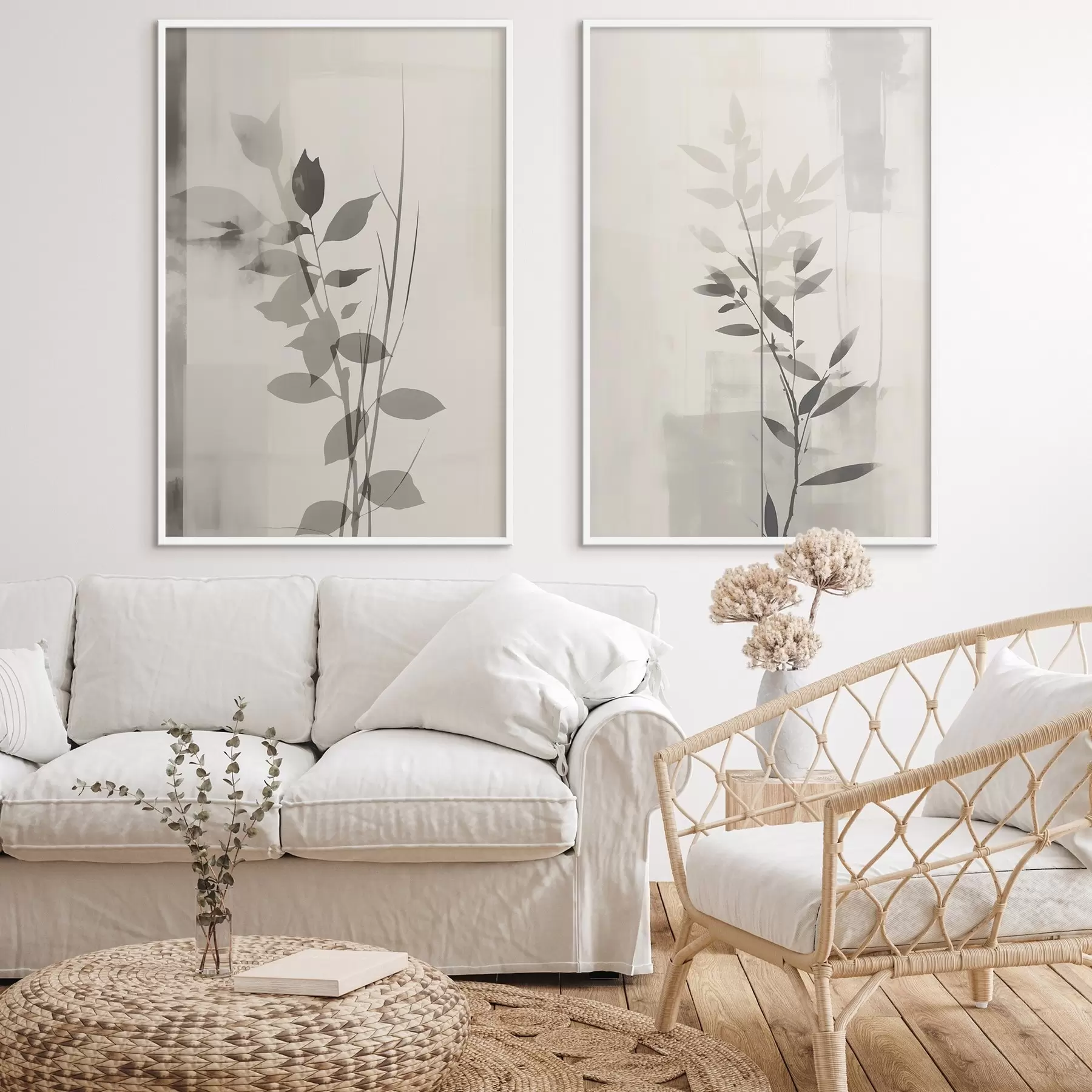 Papier peint photo Branches de feuilles abstraites d01134