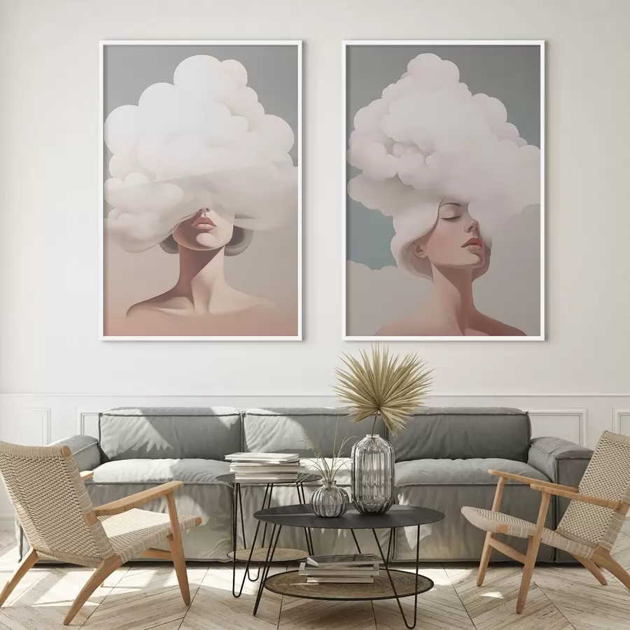 Papier peint photo La fille et le nuage d01186