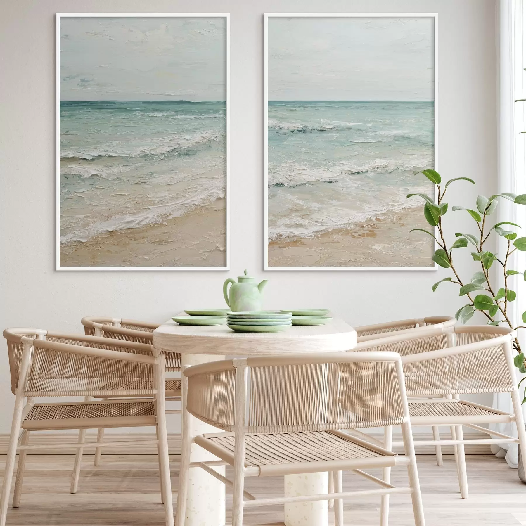 Papier peint photo bord de mer dans le style de la peinture à l'huile d01170