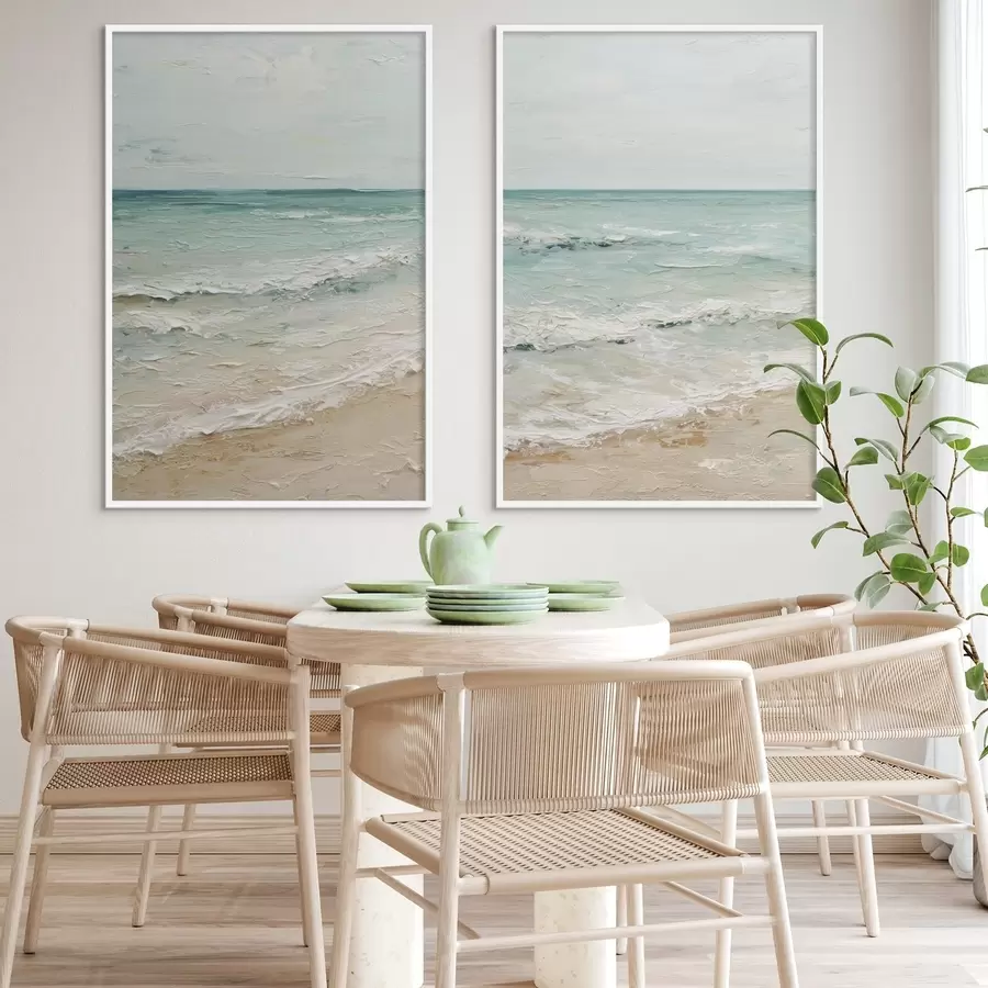 Papier peint photo bord de mer dans le style de la peinture à l'huile d01170