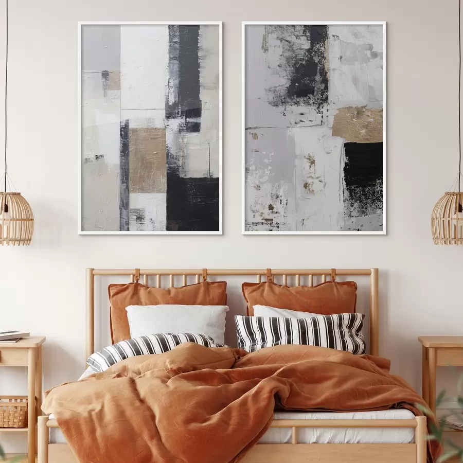 Papier peint photo abstraction contemporaine aux couleurs contrastées d01176