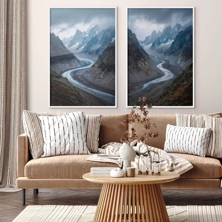 Papier peint photo paysage montagneux avec des nuages d01180