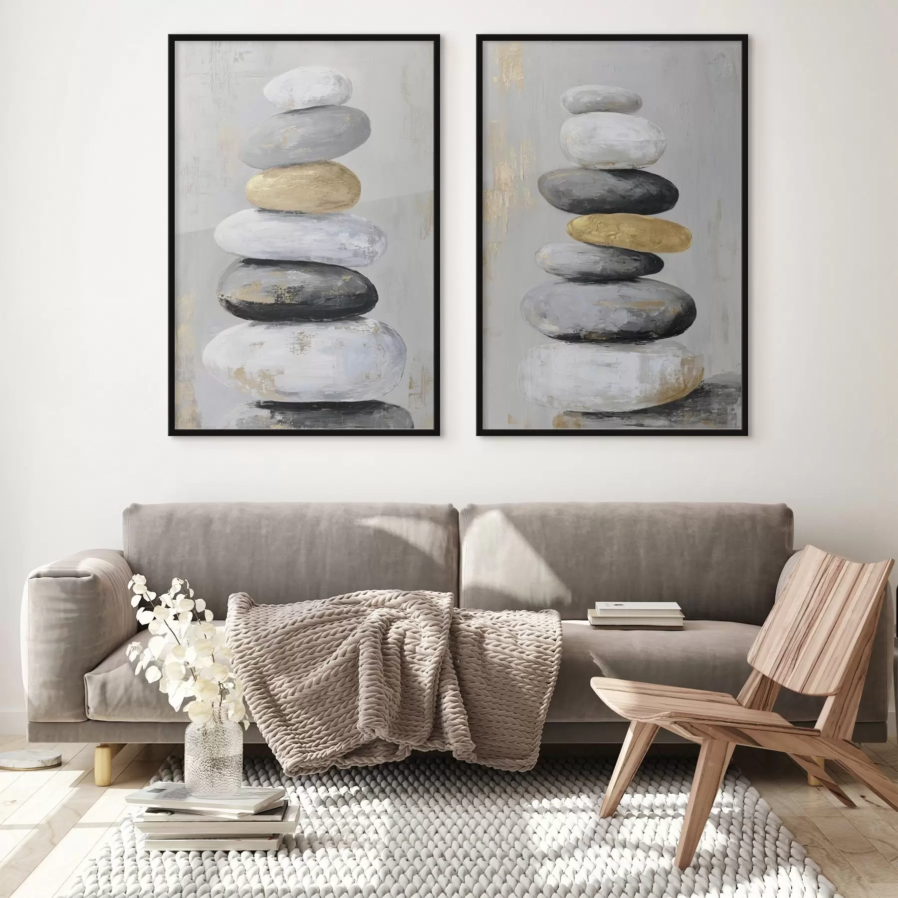 Papier peint photo grosses pierres dans le style de la peinture d01181