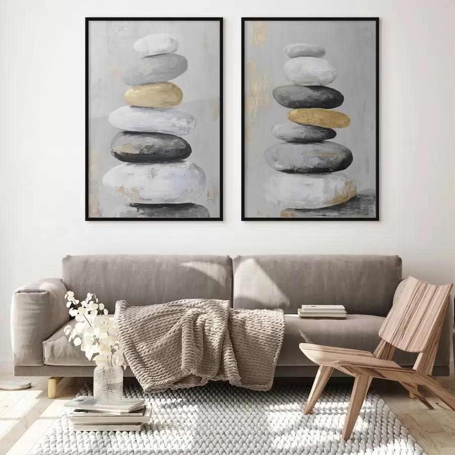 Papier peint photo grosses pierres dans le style de la peinture d01181