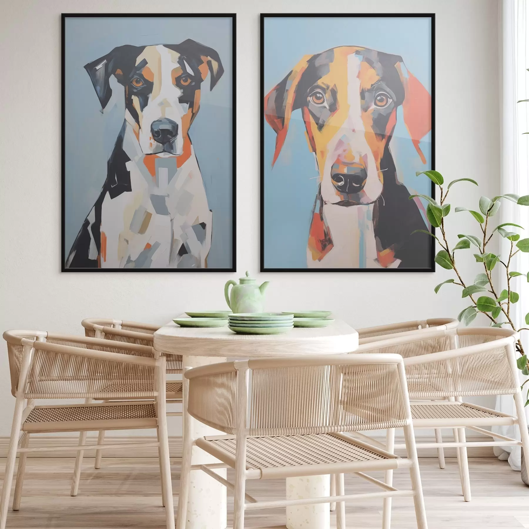 Fotobehang Abstract portret van een hond d01189