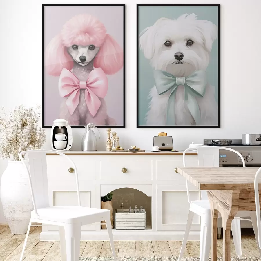 Papier peint photo Chien avec un nœud d01193