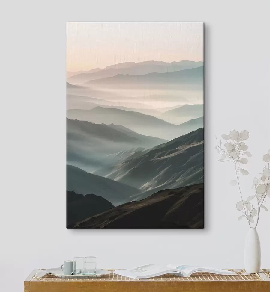  Peintures Sommets montagneux dans le brouillard s47627