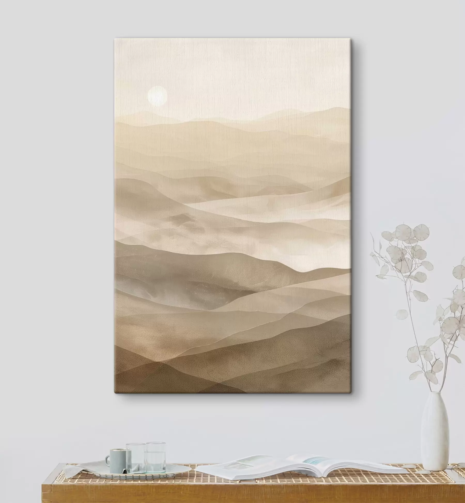  Peintures Montagnes aux tons clairs, imitation aquarelle s47638