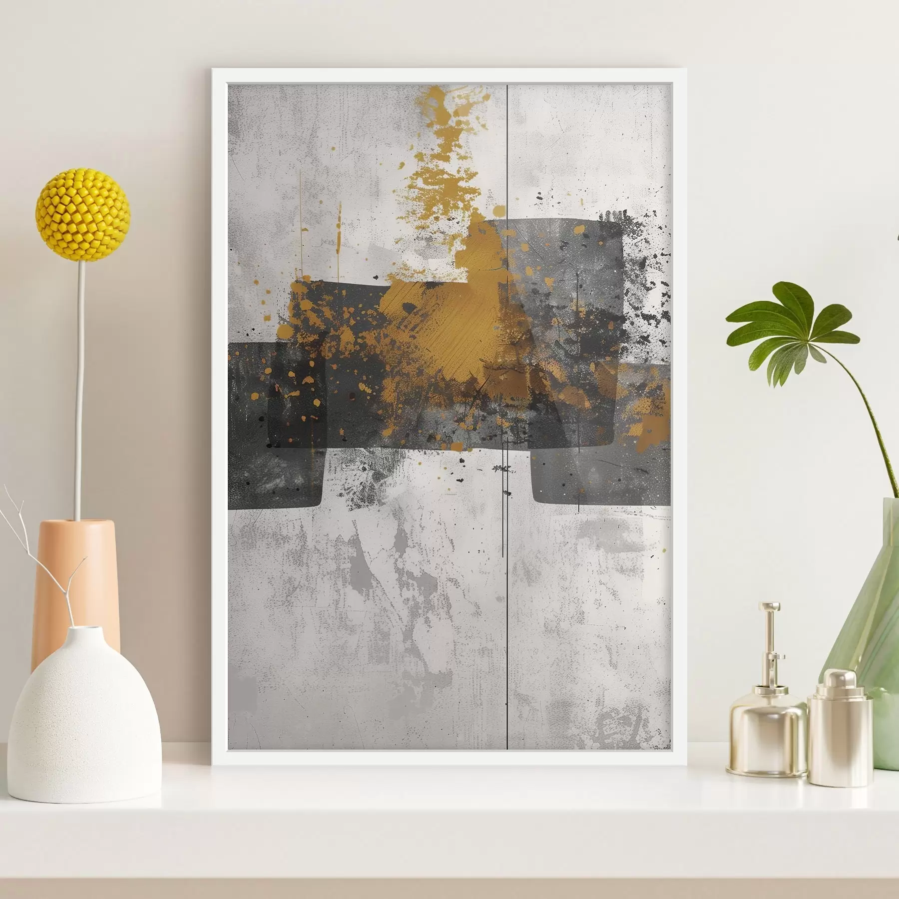 Papier peint photo Formes abstraites sur fond concret f47636