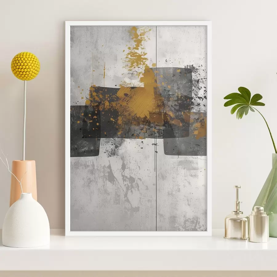 Papier peint photo Formes abstraites sur fond concret f47636