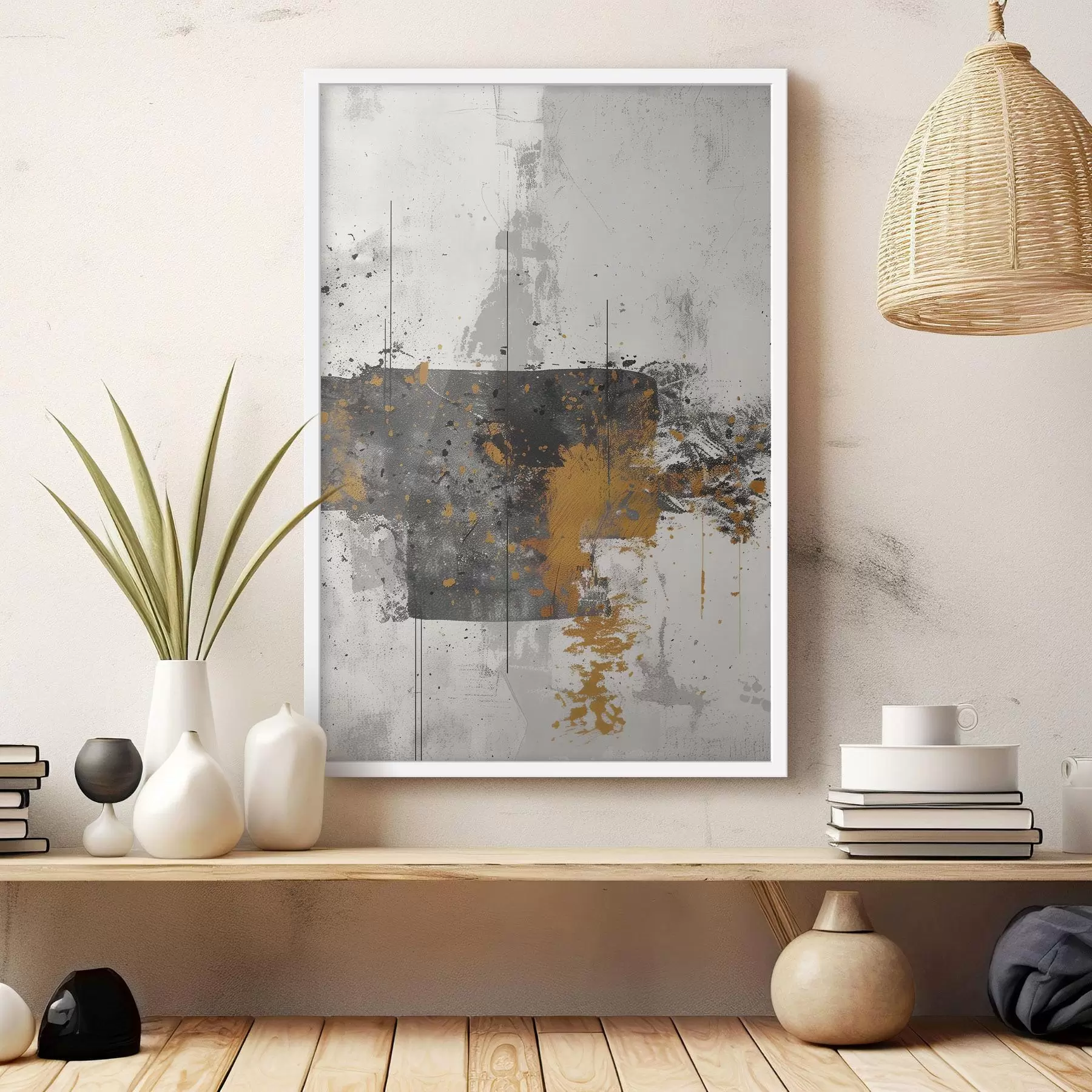 Papier peint photo Abstrait, éclaboussures, imitation de peinture sur fond béton f47637