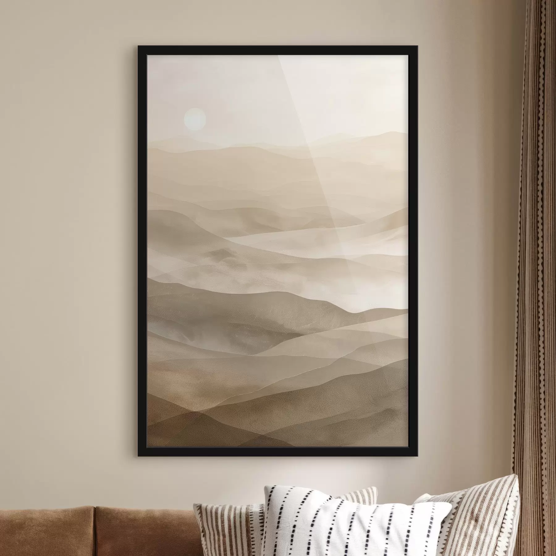 Papier peint photo Montagnes aux tons clairs, imitation aquarelle f47638