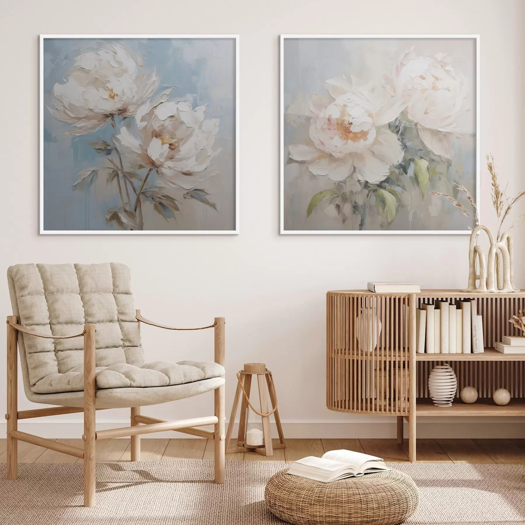 Papier peint photo Peinture imitation pivoines d00665