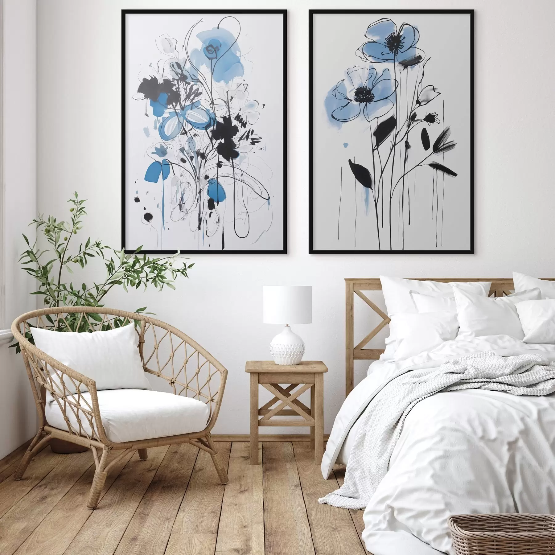 Fotobehang Abstractie met stippen en bloemen d01222