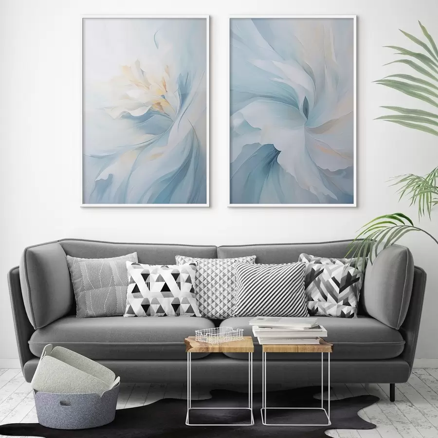 Papier peint photo Résumé : pétales délicats et translucides tourbillonnant vers l'intérieur, avec un éclairage doux et une texture picturale. d01244