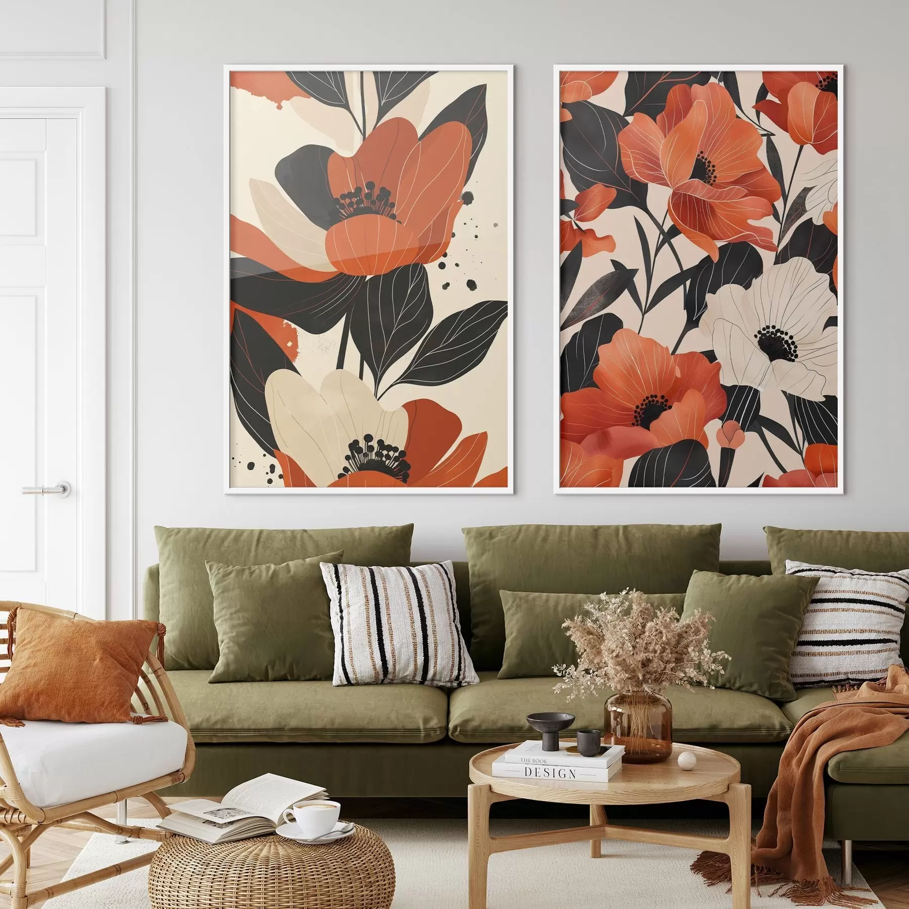 Fotobehang Bloemstuk in warme tinten d01228