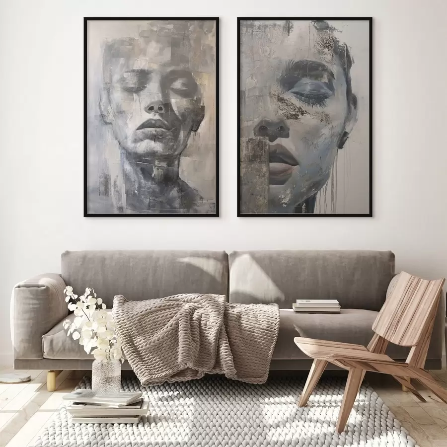 Papier peint photo Portrait féminin abstrait contemporain d01232