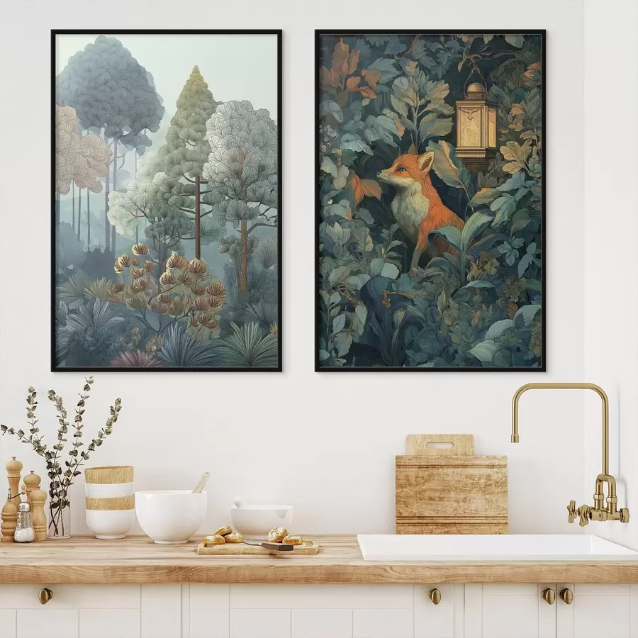 Papier peint photo Un renard mignon dans une forêt enchantée d01248