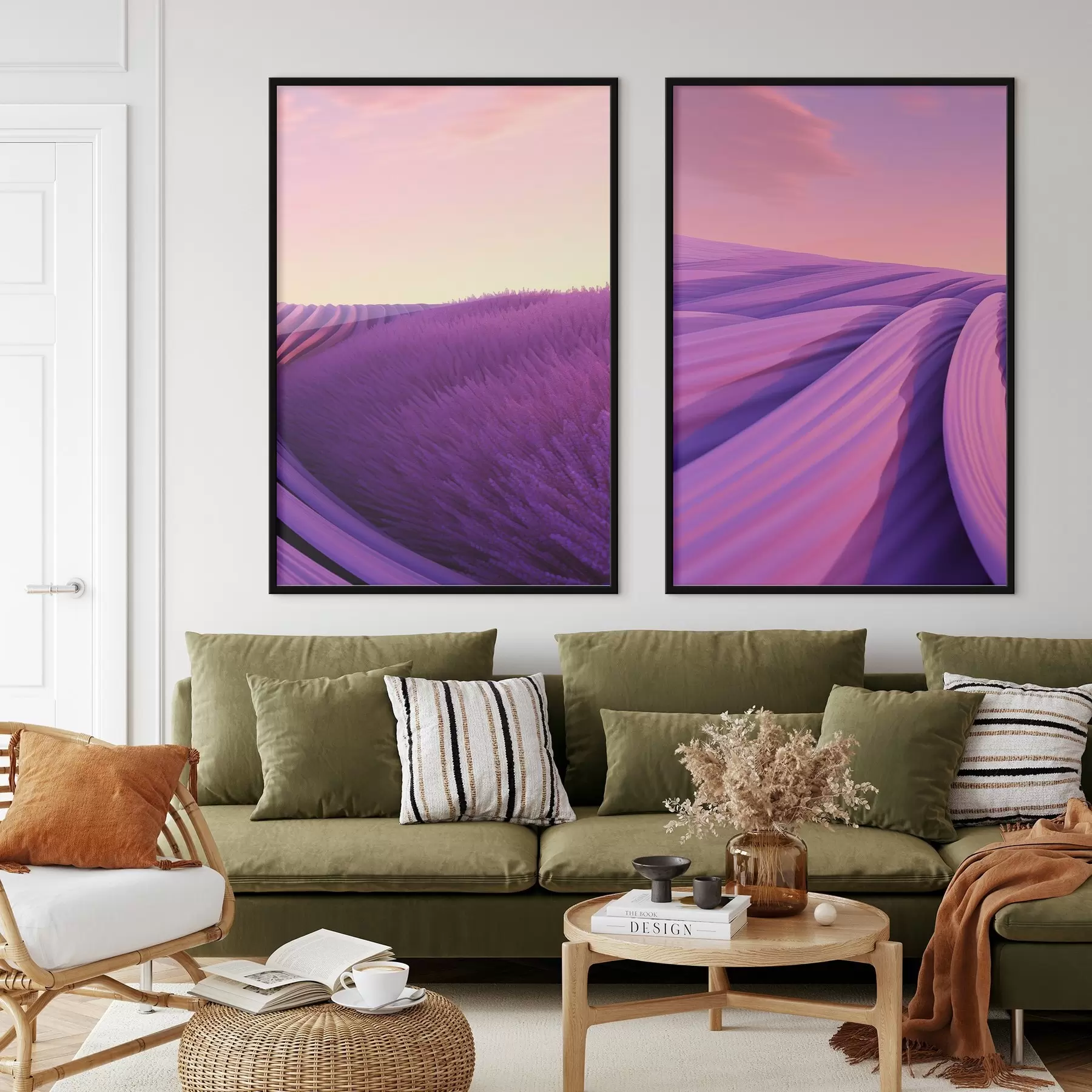 Papier peint photo Champ de lavande, abstrait d01250