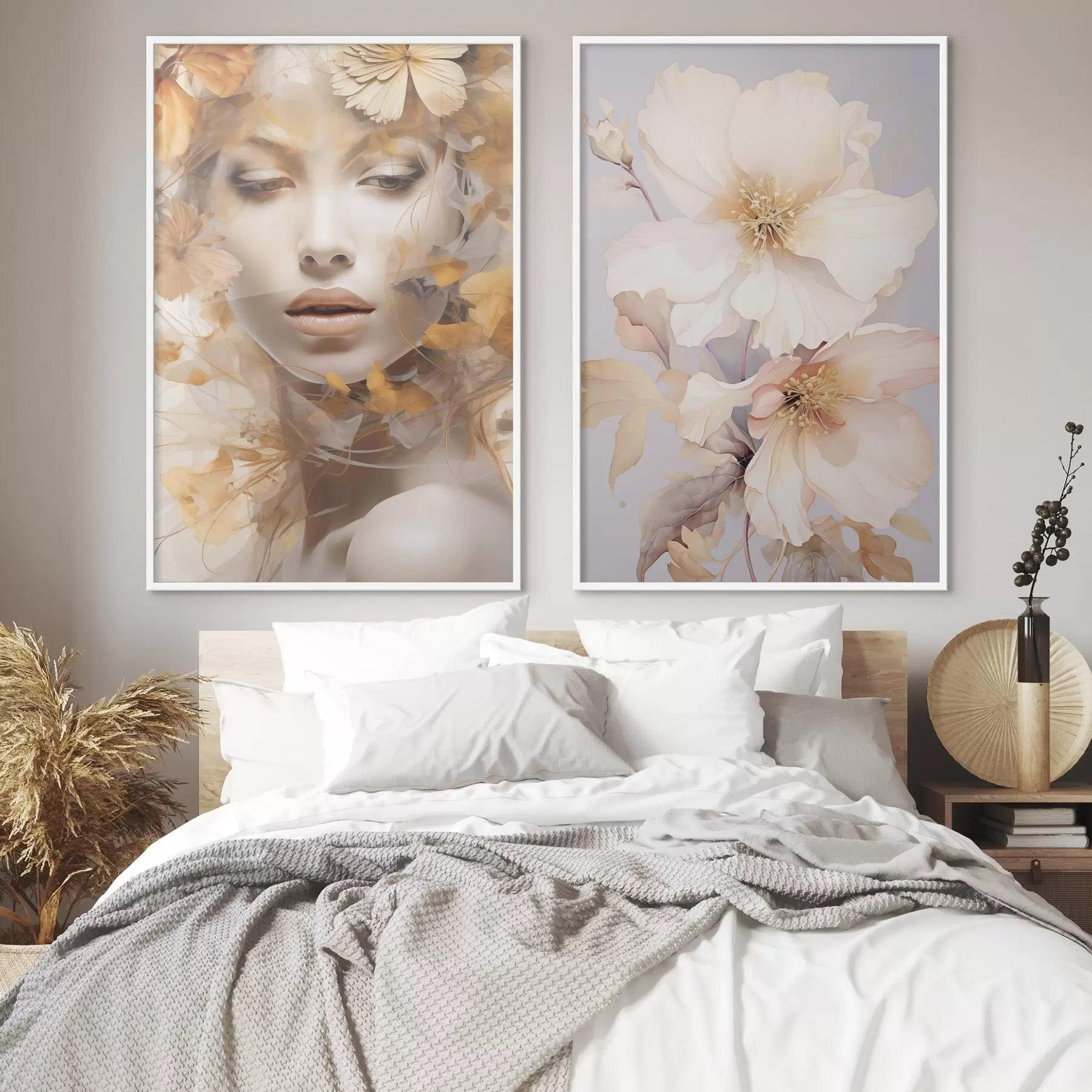 Papier peint photo Fille et fleurs délicates d01251