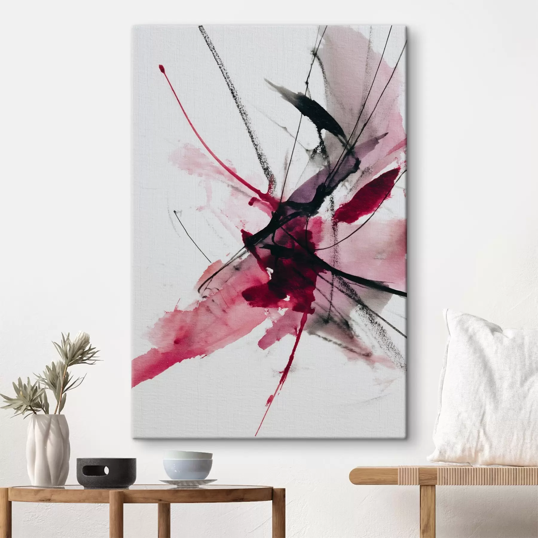  Peintures Composition moderne de lignes et de taches dans un style aquarelle s46951