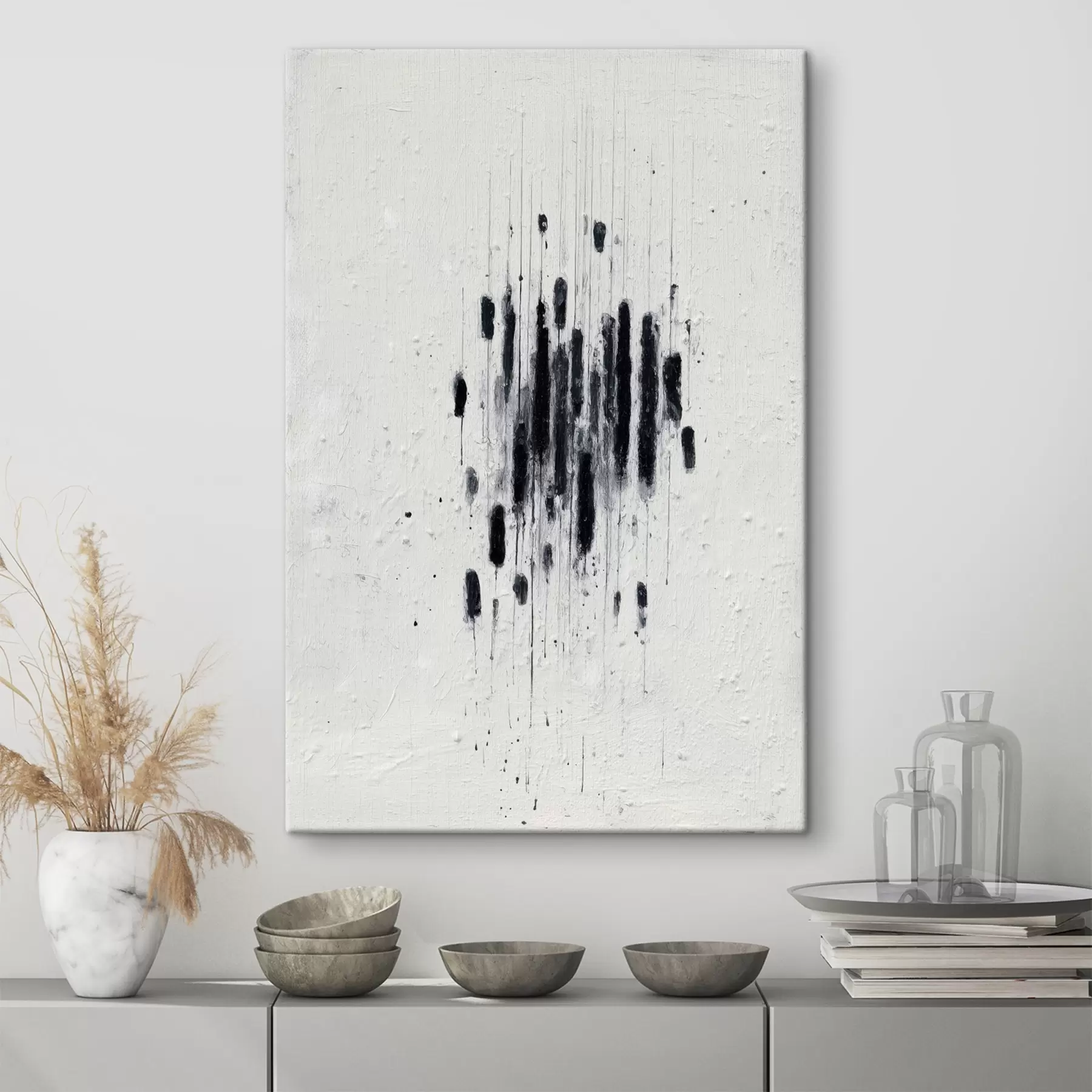  Peintures Art minimaliste avec des coups de pinceau expressifs et des contours flous dans un style pictural moderne. s46957