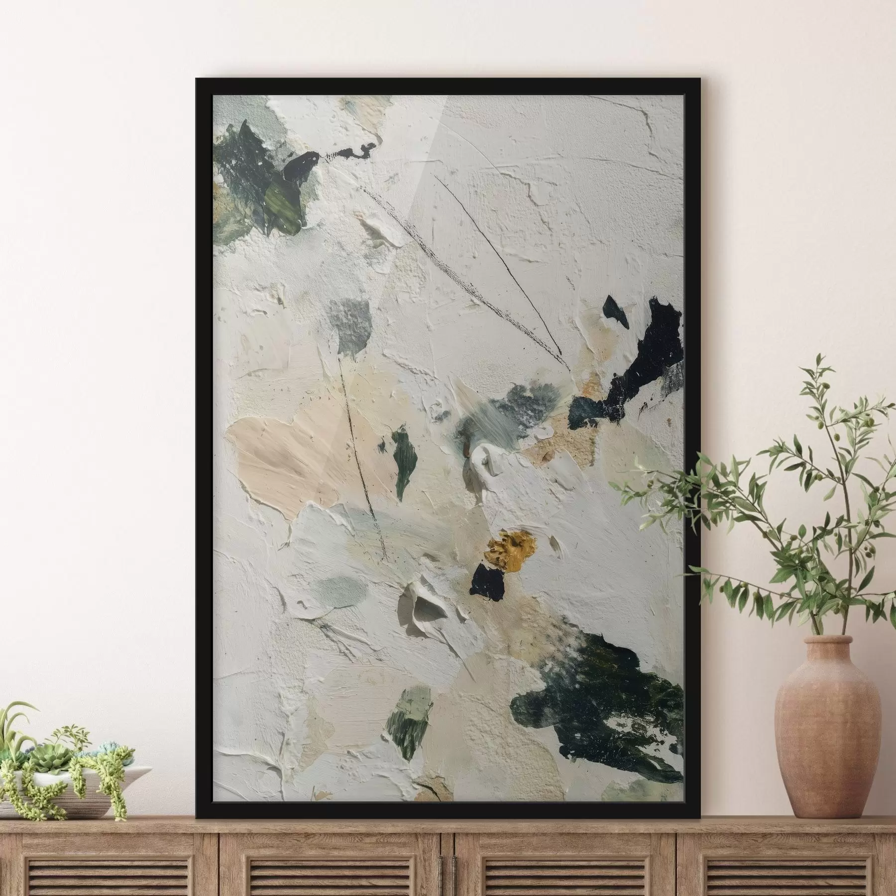  Peintures Scène expressive avec une texture multicouche et une palette pastel dans un style peinture à l'huile f46961