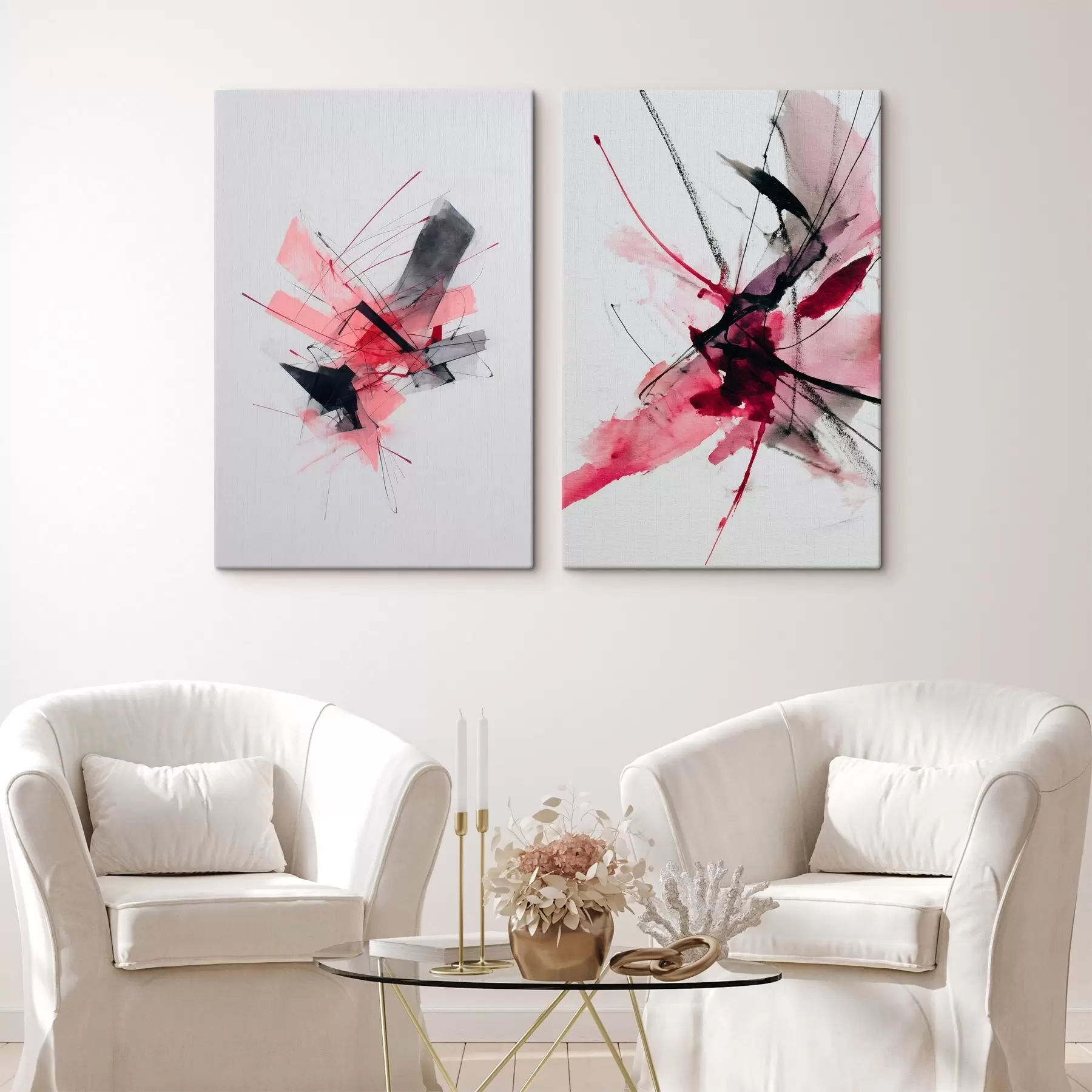  Peintures Art abstrait moderne avec des traits dynamiques et des couches de peinture semi-transparentes m01094