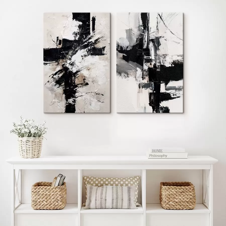  Peintures Composition minimaliste avec des accents dynamiques et une imitation de texture en relief m01151