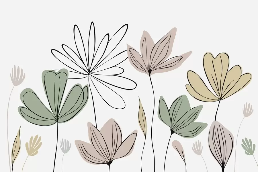 Fotobehang Abstracte bloemen w05191