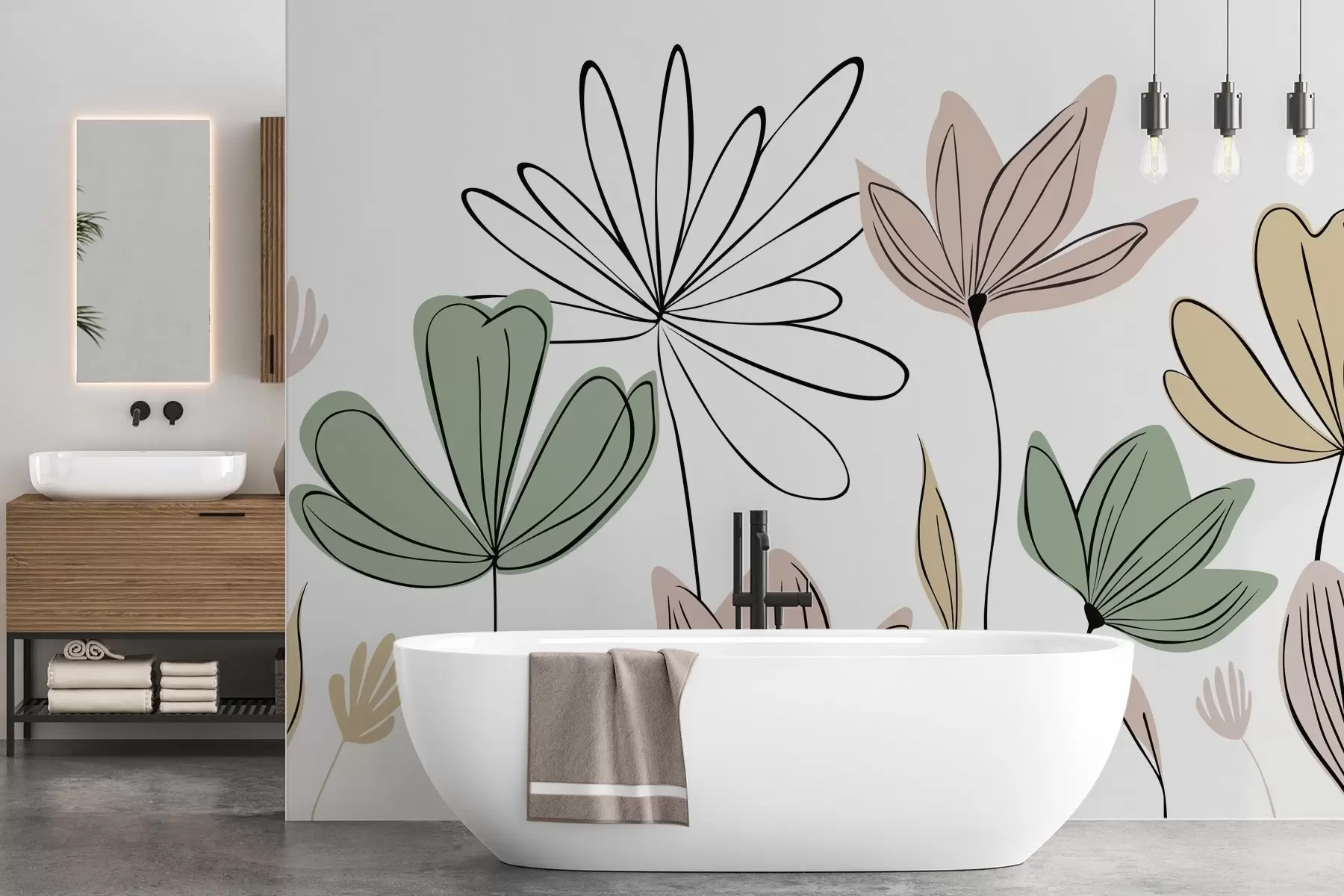 Fotobehang Abstracte bloemen w05191