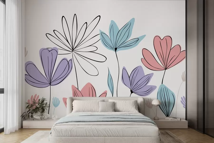 Fotobehang Abstracte bloemen w05191v2