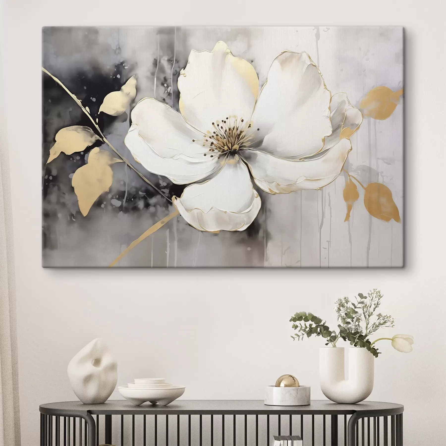  Schilderijen Grote abstracte bloem s47643