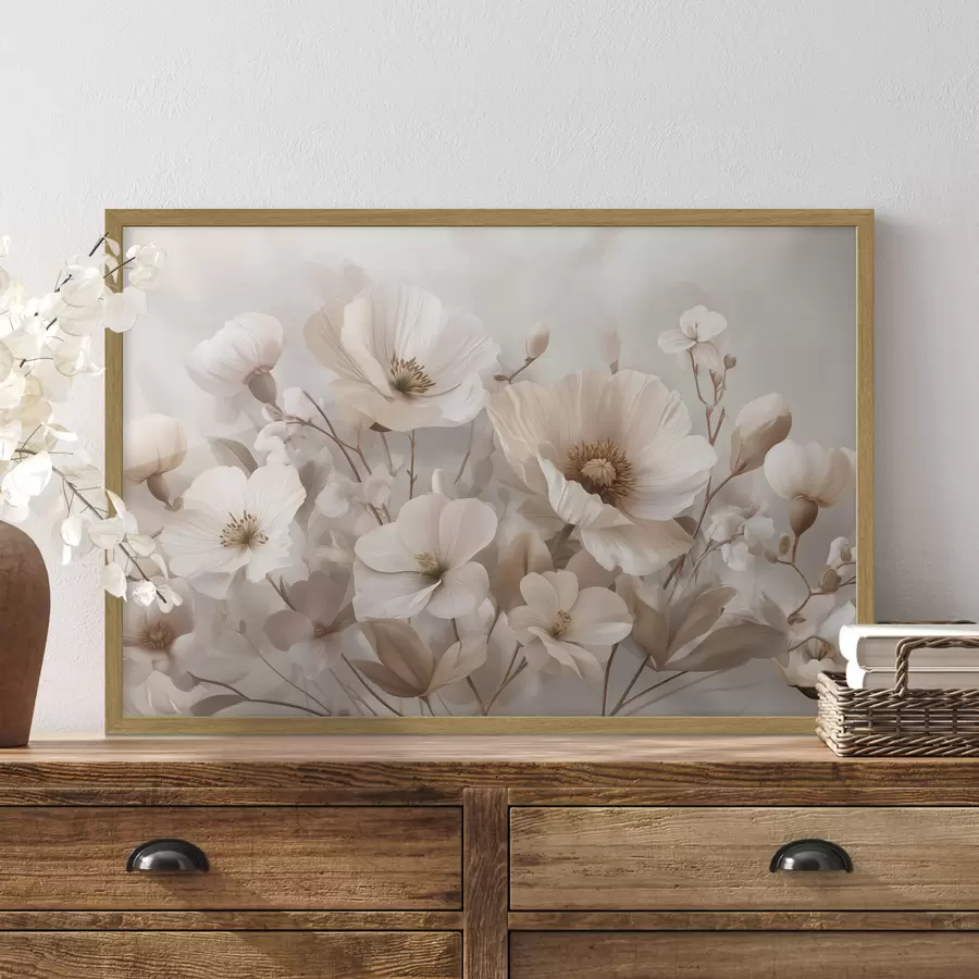 Papier peint photo Grandes fleurs sur fond clair f47645