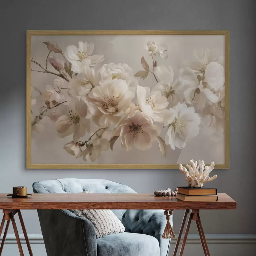 Papier peint photo Branche de fleurs crème f47646