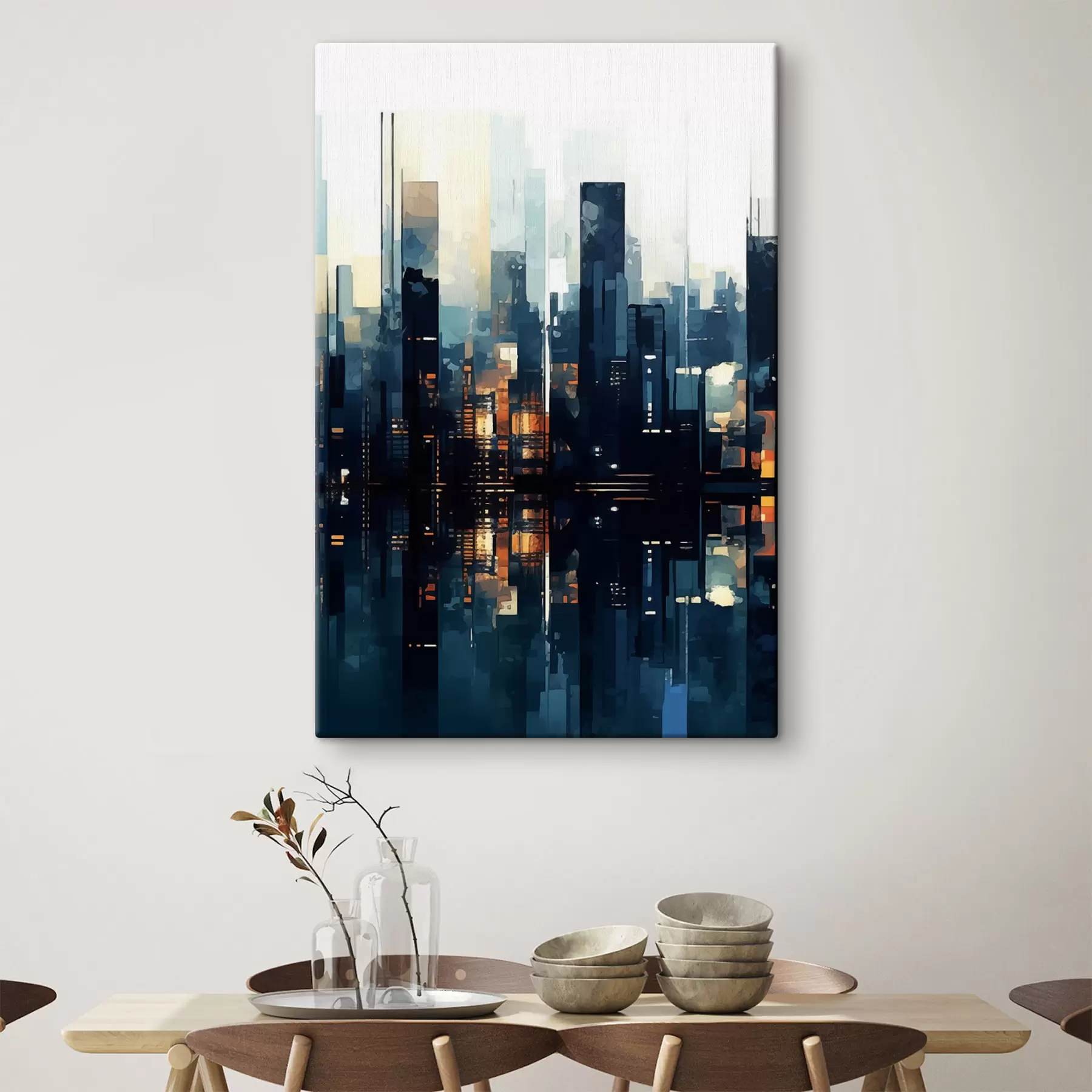  Peintures Coucher de soleil dans une grande ville s47676