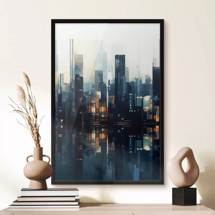 Papier peint photo Coucher de soleil dans une grande ville f47676