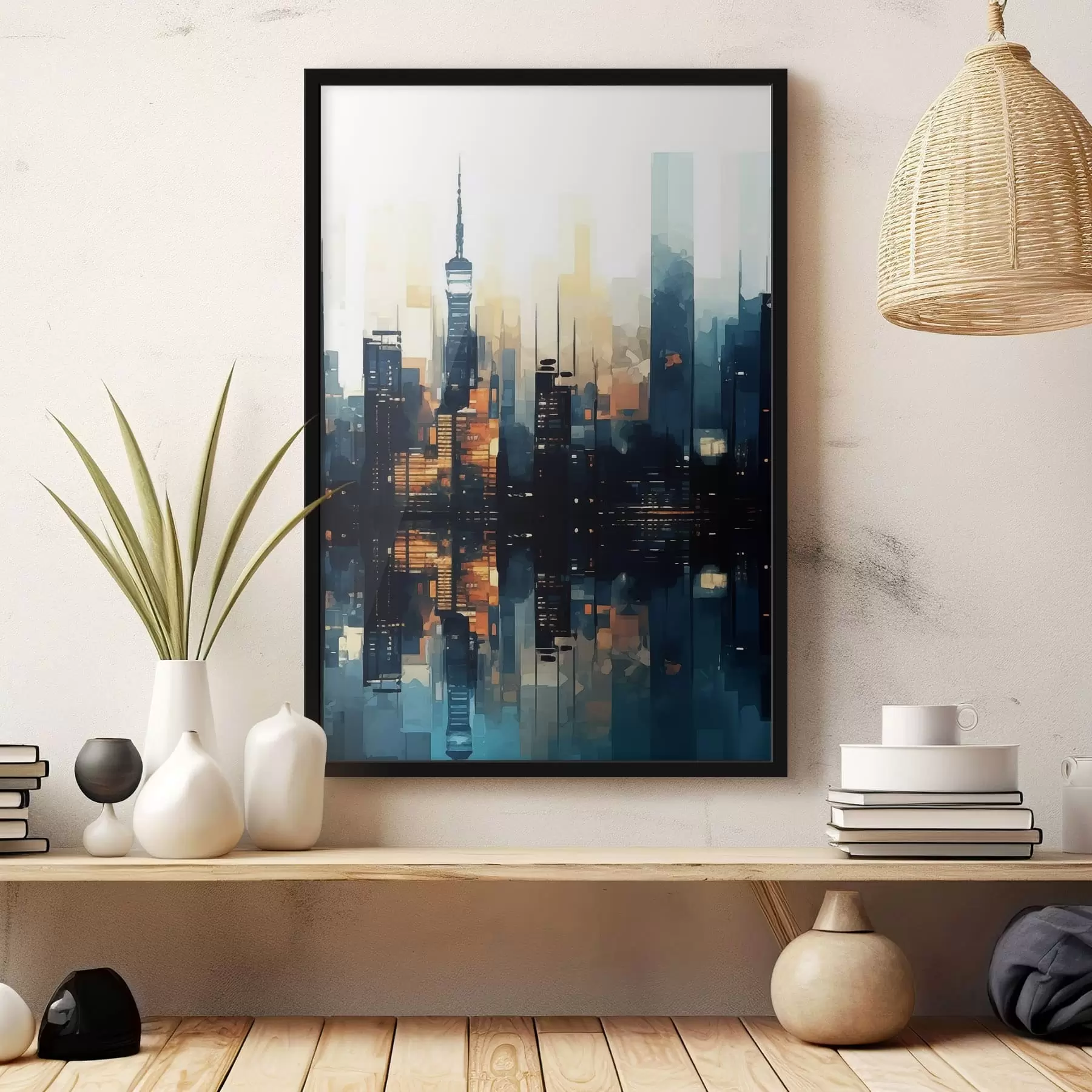 Fotobehang Avondzon in een grote stad f47677