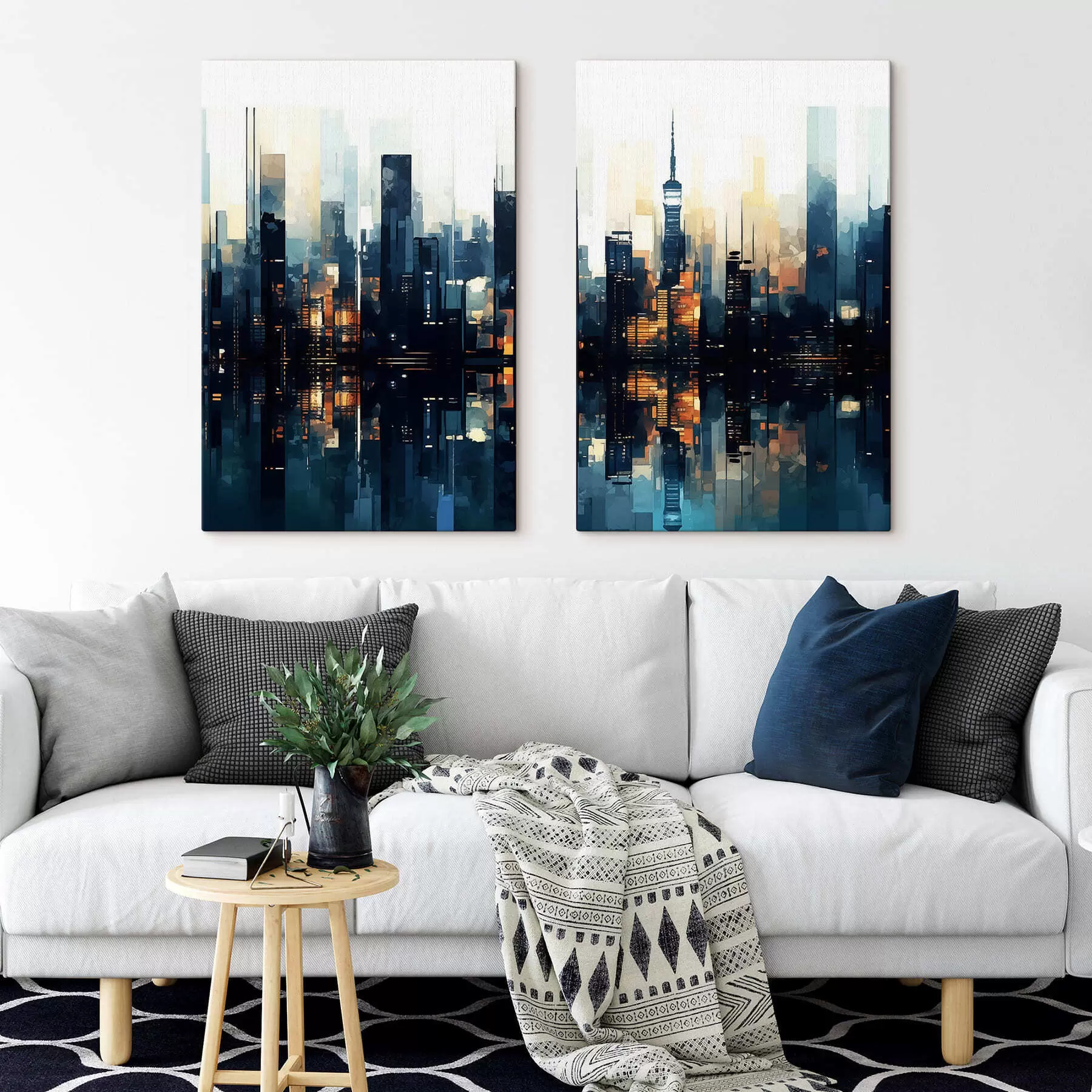  Schilderijen Nachtelijke skyline m01259