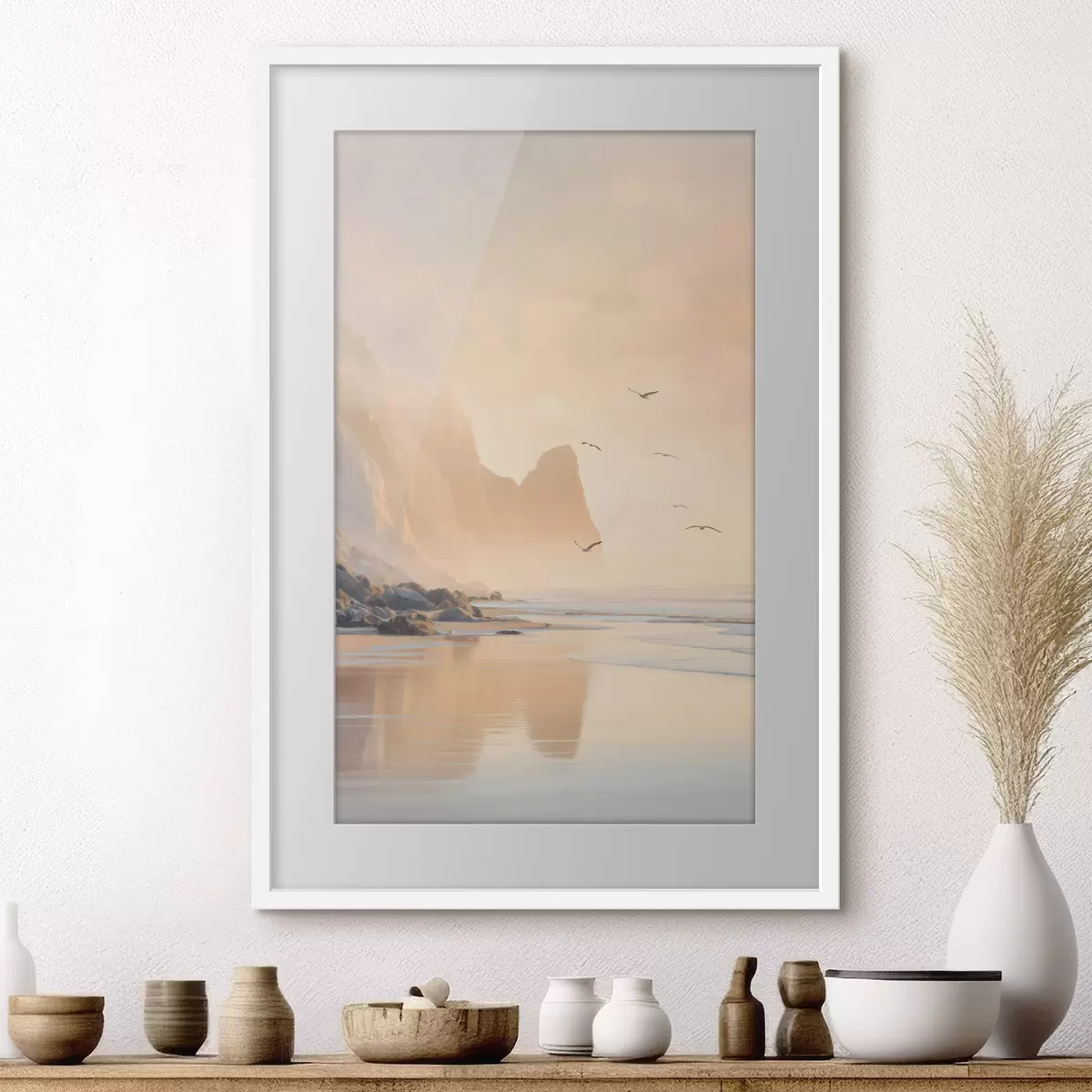 Affiche aube océanique avec les montagnes en toile de fond f47689
