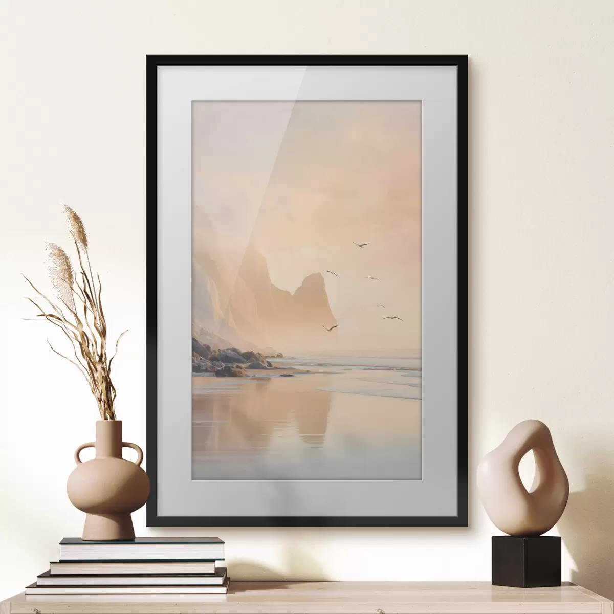 Affiche aube océanique avec les montagnes en toile de fond f47689