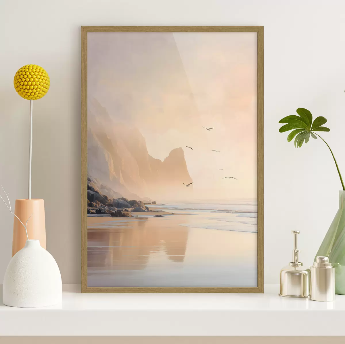Affiche aube océanique avec les montagnes en toile de fond f47689